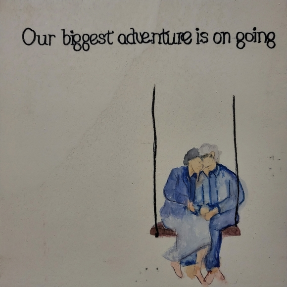 Hand-painted Wood Tile,  5x5 inches,  Can Write Your Own Message On The Back. - Picture 4 of 16